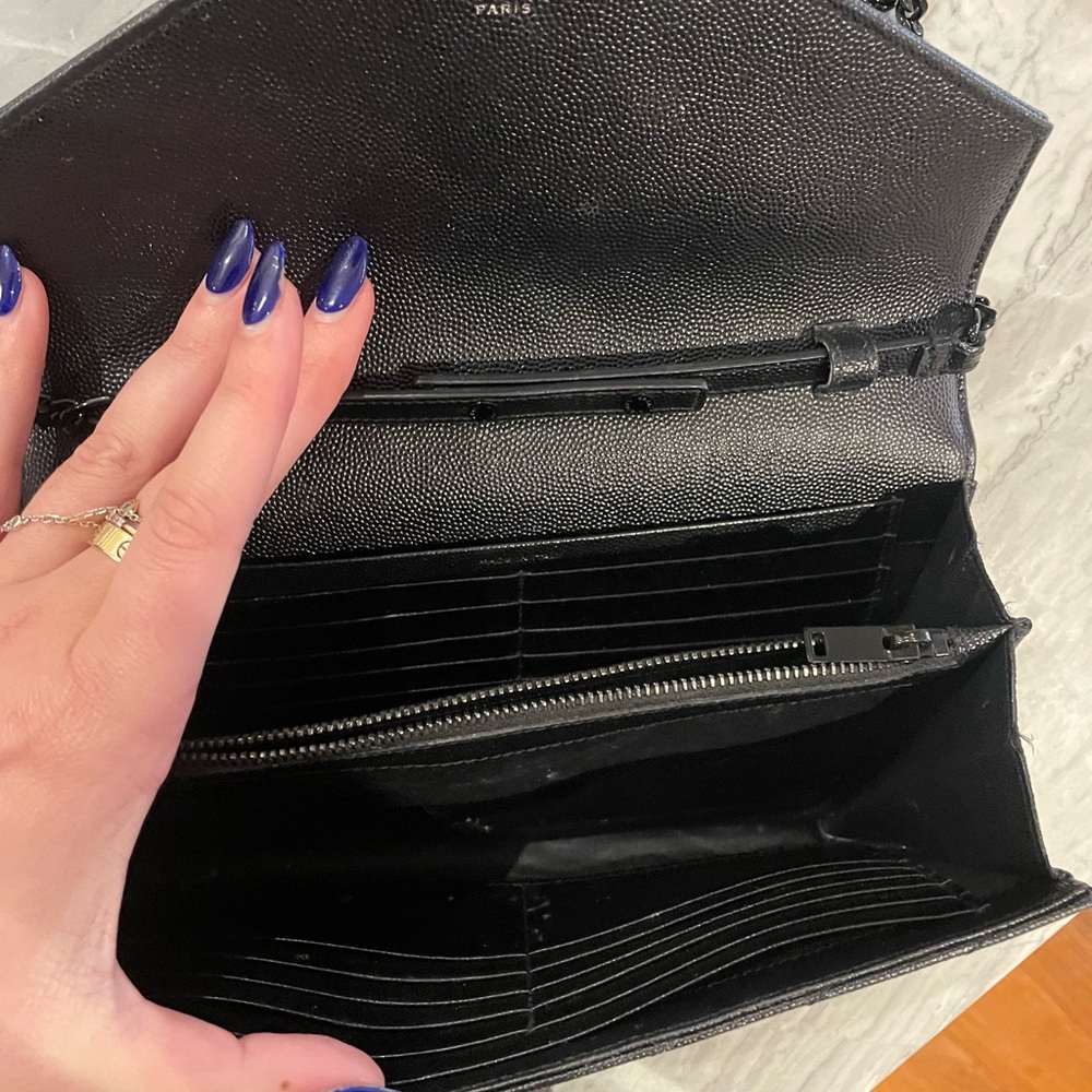 YSL black on black envelope handbag - Picture 6 of 13